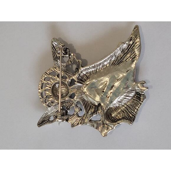 Christmas Guardian Angel Brooch Enamel Teal Color - Picture 5 of 5